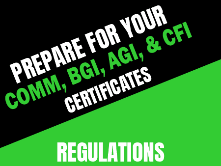 Black and green graphic with white and green text: "Rod Machado's Aviation Learning Center—Commercial, BGI, AGI & CFI/FOI exam prep. Perfect eCourse add-on for regulations study.