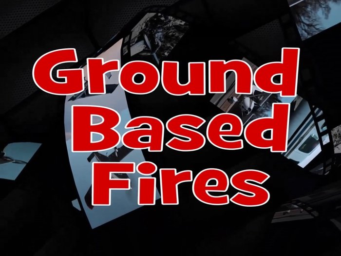 A black background with the words "ground based fires" depicting the Rod Machado eCourse on ACS standards, titled "Handling In-Flight Emergencies eLearning Course".