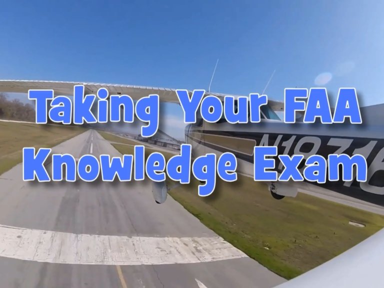 Text on image: "Preparing for Your FAA Knowledge Exam" with a background showing an airplane wing over a runway, inspired by insights from Rod Machado's Instrument Pilot eGround School.
