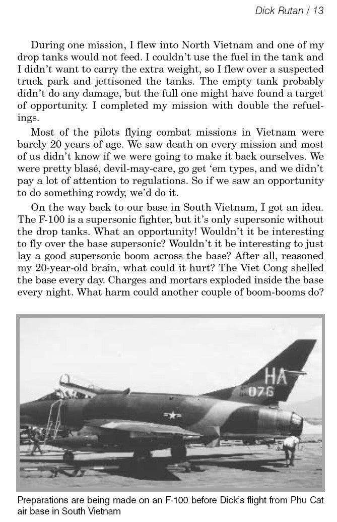 A black and white photo of a Vietnam War plane in the Rod Machado aviation eBook "Speaking of Flying".