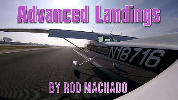 Light aircraft on runway with text overlay "How to Fly an Airplane eCourse by Rod Machado's Aviation Learning Center" and registration number "n18716" visible on its side.